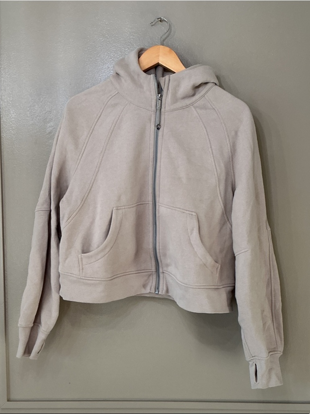 lululemon athletica Light Gray Cropped Zip Hoodie
